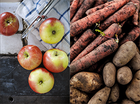 Äpple- och rotfruktsodlingen formar det åländska landskapet.