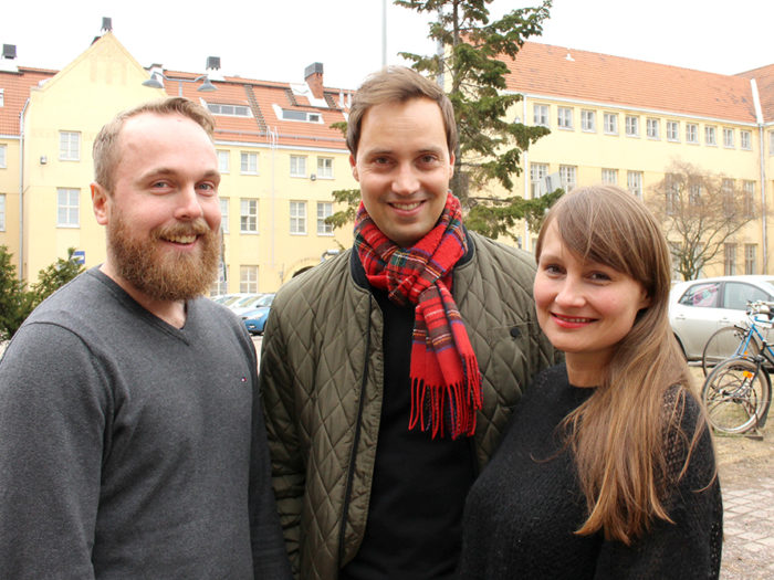 I navet. Finlandssvenska företagare i Maria 01. Fredrik Löfberg är vd för Nordsafety, Jakob Storå är delägare på riskkapitalbolaget Superhero Capital och Maria Sundström är försäljningsdirektör på Liid.