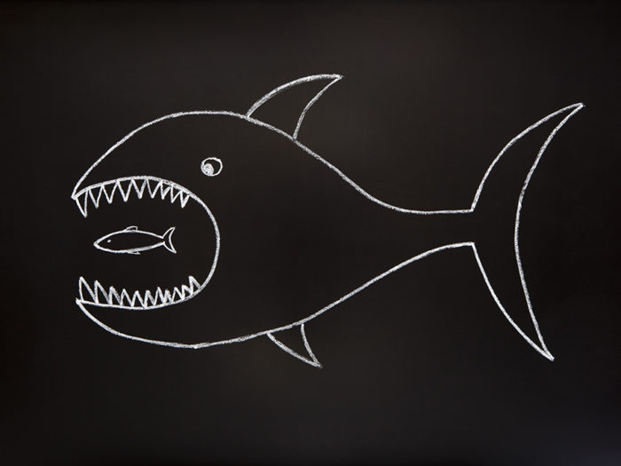 Vem äter vem? Det finns inga silvermedaljer inom teknikracet, de stora bolagen slukar automatiskt alla uppkomlingar för att beskydda sin makt. Bild: Mostphotos