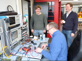 Svante Henriksson, Kim Karsti (sittande), Fredrik Borgström på Skyfora.